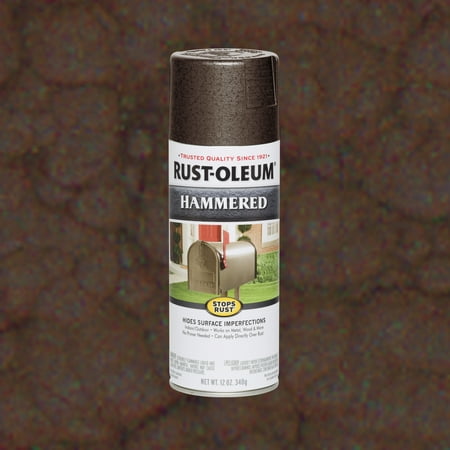 Brown, Rust-Oleum Stops Rust Hammered Spray Paint-210880, 12 oz