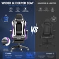 thumbnail image 5 of Mr IRONSTONE Gaming Chair with Bluetooth Speakers and RGB LED Lights, Ergonomic Massage Computer Chair with 3D Armrests and Footrest, Black/White, 5 of 9