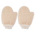 thumbnail image 1 of 2 guantes de ducha exfoliantes de doble cara para adultos Guantes de baño naturales para exfoliar el cuerpo y eliminar la suciedad, 1 of 8