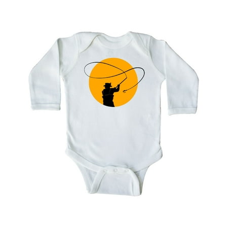 

Inktastic Fly Fishing sun silhouette Gift Baby Boy or Baby Girl Long Sleeve Bodysuit