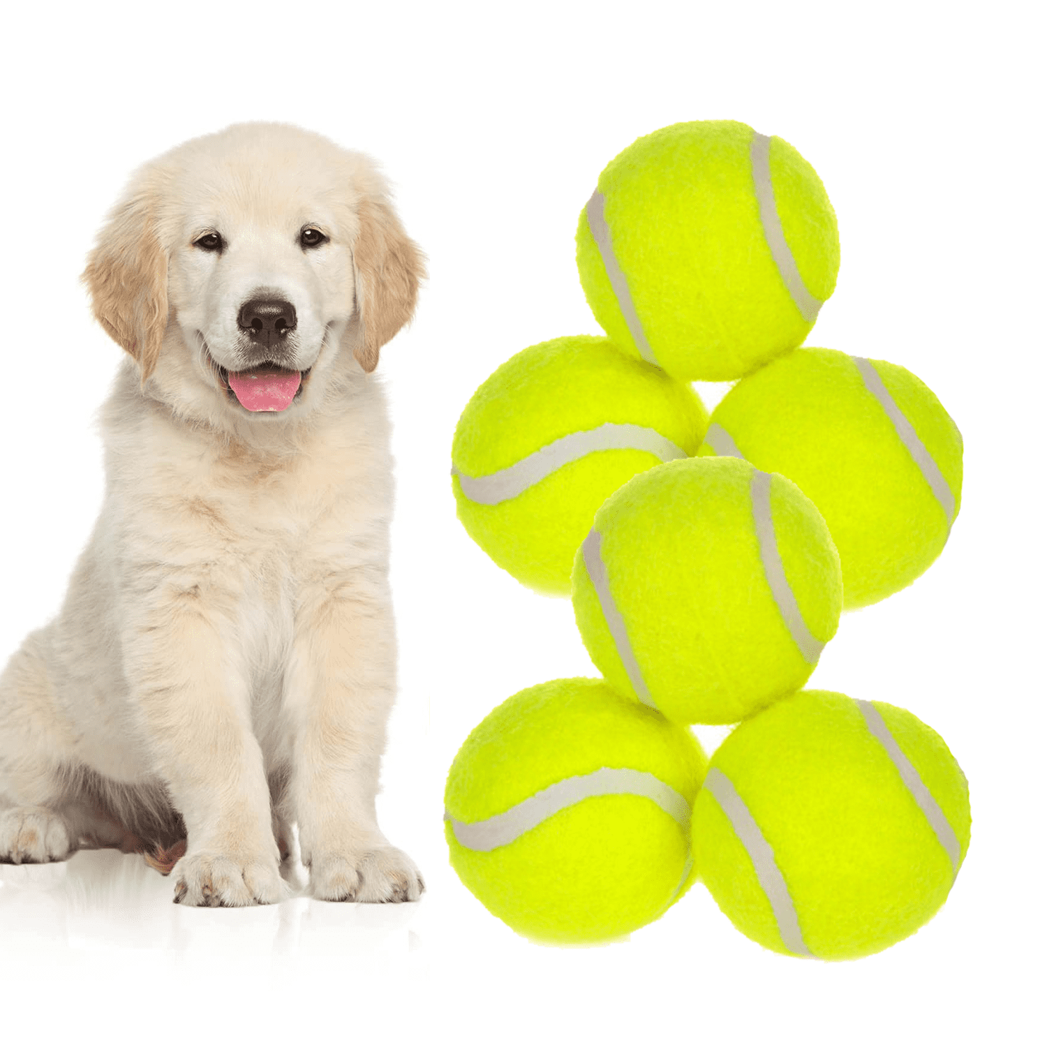 LECHONG 6Pack Dog Toys Tennis Balls, Interactive Dog Toys Ball with