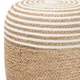 thumbnail image 3 of bali & pari Nequiel Modern Bohemian Natural Brown Seagrass and Woven Rope Ottoman Footstool, 3 of 7