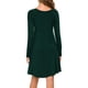 thumbnail image 3 of Gibobby Vestido Casual para Mujer Vestido de camiseta de manga larga para mujer Vestido casual de swing sólido(Verde,M), 3 of 5