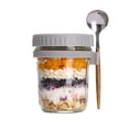 thumbnail image 2 of Frascos de Vidrio para Avena Nocturna con Tapas y Cucharas 12 Oz Herméticos para Preparación de Comidas Yogur Ensaladas Frutas, 2 of 5