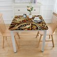 thumbnail image 3 of nygtbtfer Day Theme TableCloths,Holiday Food Turkey Cartoon,Wipeable TableCloths Cover Mat Spill Proof Table Covers,for Festival Holiday Celebrate Party Decoration,Brown Multicolor Elastic Edge, 3 of 7