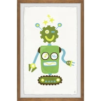 Marmont Hill I Am A Green Robot Framed Wall Art, 8.00" x 1.50"