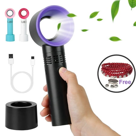 

iMounTEK Portable Bladeless Fan Handheld Mini Cooler No Leaf Fan with 3 Gears LED Indicator Black