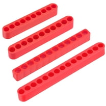Uxcell 10,11,12,15 Holes Screwdriver Bit Holder Set, 7mm Dia Plastic Hex Shank Storage Case Red