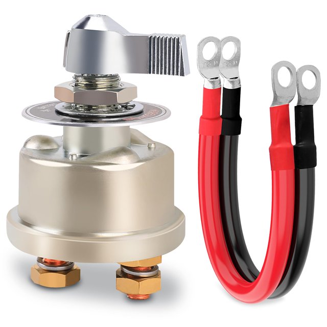 Interruptor de desconexión de batería FEITON 12-48 V 200 A con cables de 30 cm