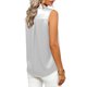 thumbnail image 4 of TaTaai Women's Sleeveless Satin Blouse Lapel Collar Business Casual Top Lightweight Sheen Fabric Office Formal Shirt Gift, 4 of 7