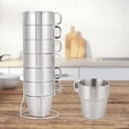 thumbnail image 3 of Double Layer Anti Scald Stainless Steel Stackable Water Coffee Cup Set with Cup Holder Stand, 3 of 9