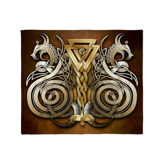 CafePress - Norse Valknut Dragons Throw Blanket - Soft Fleece Throw Blanket, 50"x60" for All Ages