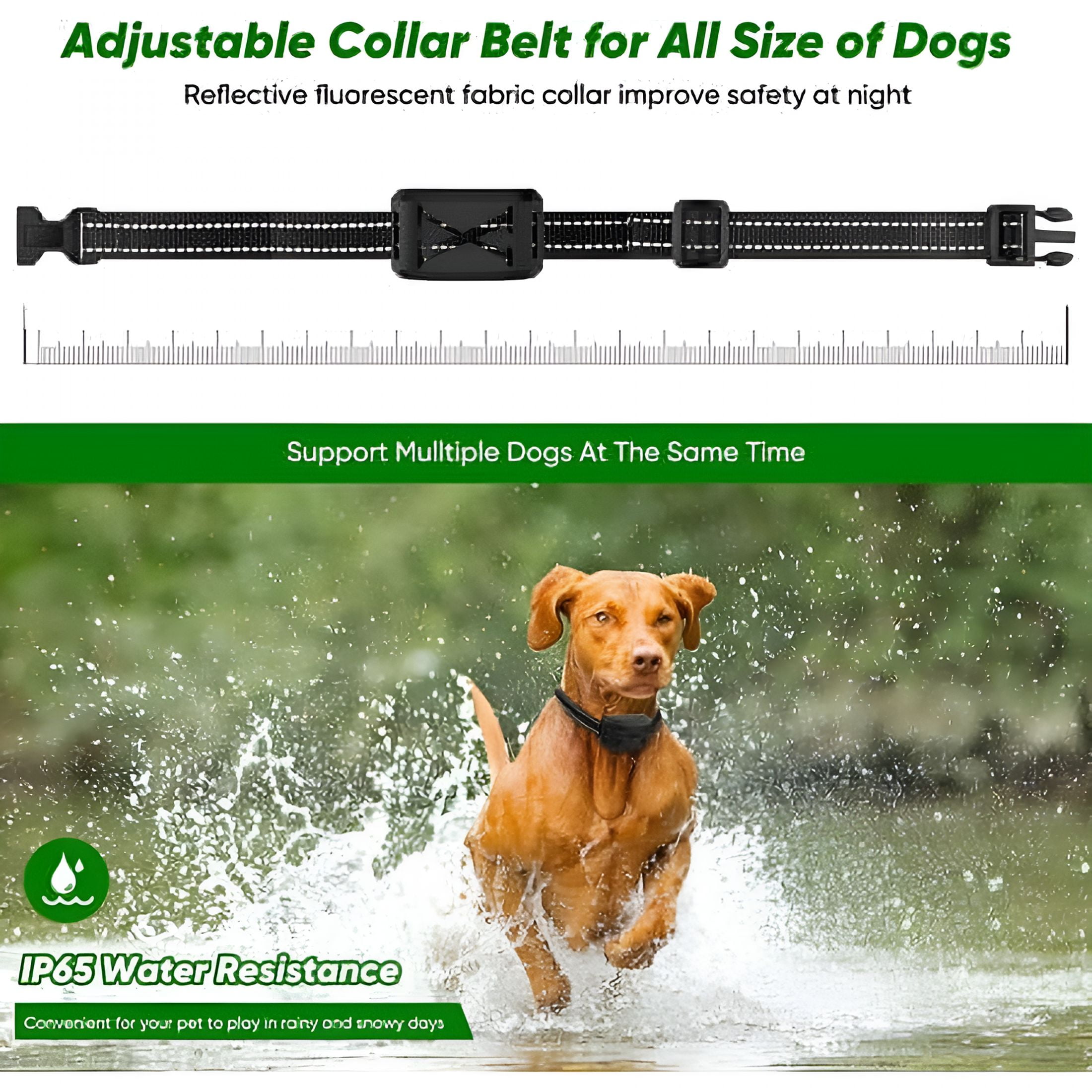 GJX Wireless Dog Fence Wireless Boundary Containment System Electric Dog Fence&Remote Training Collar Adjustable Vibration&Shock Electric Fence for Large and Medium Dogs