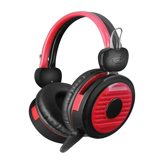 LSLJS Headwore Wired Headphone Over Ear, Red and Black Headphone Adjustable Binaural Stereo Wired Headset with Microphone, Long Lasting Playtime Christmas Gifts for Office Home PC