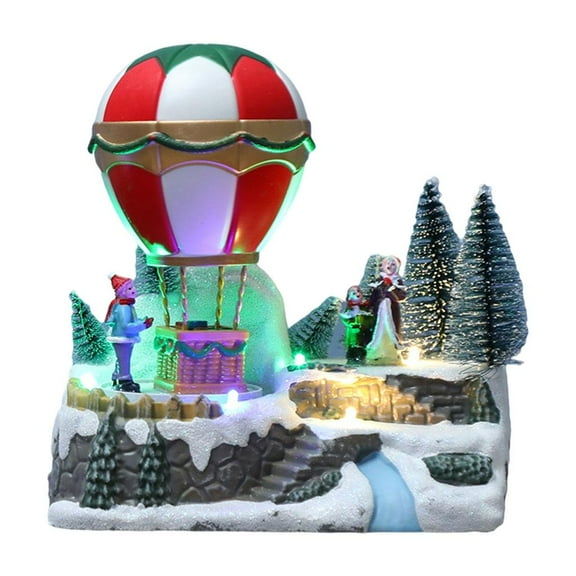 Lighted Christmas Decoration Air Balloon Musical Santa mother and daughter