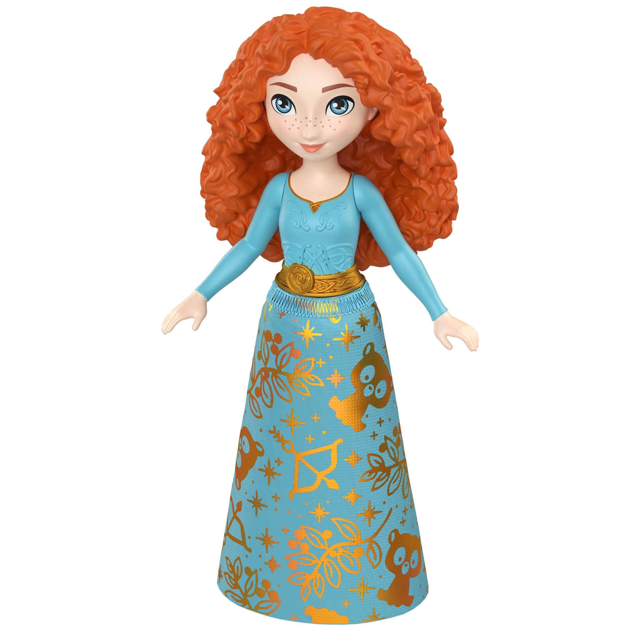 Disney Princess Merida Posable Small Doll in Shiny Outfit with Removable Skirt, Inspired by Movie