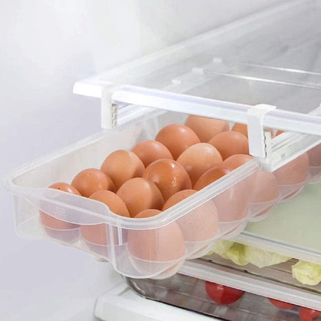 Cajones para huevos de refrigerador Contenedores extraíbles para refrigerador Cajón a presión Organizador para 18 HUEVOS Caja para guardar huevos Cajón para huevos Bandeja para huevos de cocina