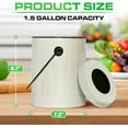 thumbnail image 5 of Plexon Countertop Compost Bin with Lid, Off-White 1.5 Gallon Odorless Kitchen Compost Container, Steel Food Compost Bucket for Kitchen with Charcoal Filter, Compost Pail for Kitchen Countertop, 5 of 6