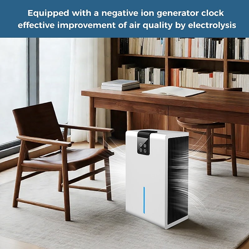 Portable Dehumidifier, 2.8L Water Tank, 3-in-1 Dehumidifier with Air Purifier & Dryer Function, 90W Ultra-Quiet Dehumidifier for Home Bedroom Bathroom, White