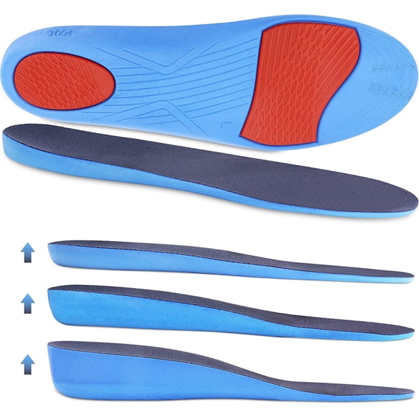 1 par - Talla de hombre 40-45, Plantillas para zapatos con aumento de altura de 2,3 cm para aumentar la altura, almohadillas elásticas transpirables para absorber los golpes y reemplazar las plantilla