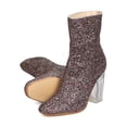 thumbnail image 3 of Cape Robbin FH75 Women Glitter Leatherette Chunky Lucite Heel Bootie, 3 of 6