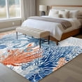 thumbnail image 5 of Ocean Octopus Washable Living Room Rugs 5'x8', Summer Orange Blue Sea Animal Corals Shells Low Pile Throw Large Area Rug Non-Slip Sturdy Edge Binding Carpet for Living Room Kitchen Office, 5 of 9