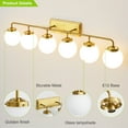 thumbnail image 6 of Deyidn 6-Light Modern Vanity Light, Gold Bathroom Light Fixture with Milk White Glass Globes, 45 Inch Bathroom Wall Sconce for Mirror, 6 of 10