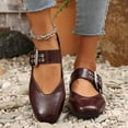 thumbnail image 6 of Wine Women'S Loafers Square Toe Closed Back Breathable Soft Flat Sole Comfortable Casual Shoes For All Day Daily Wear And Outings Size 39, 6 of 9