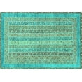 thumbnail image 1 of Ahgly Company Indoor Rectangle Abstract Turquoise Blue Modern Area Rugs, 4' x 6', 1 of 4