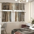 thumbnail image 4 of Brown Grey Kitchen Curtains Valances and Tiers Set of 3 Taupe Abstract Art Window Curtains Modern Rod Pocket Short Tier Curtain Valance Sets for Home Cafe Window Decor 52x36in, 4 of 6