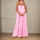 thumbnail image 2 of Vestido sexy sin tirantes y con espalda descubierta para mujer, de cintura alta y largo, con detalle de pañuelo., 2 of 6