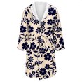 thumbnail image 5 of Women's Fleece Plush Robe Long Warm Plush Bathrobe Loungewear Jacket Printed Comfort Robe, 5 of 5