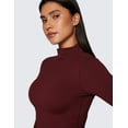 thumbnail image 3 of CRZ YOGA Butterluxe Mock Turtleneck Long Sleeve Crop Top Slim Fit Workout Casual Shirt, 3 of 5