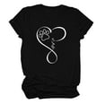 thumbnail image 2 of POTETI Ladies Shirts Black Crewneck Printed Short Sleeve T-shirt Casual Loose Shirt Tops, 2 of 3
