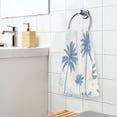 thumbnail image 6 of 2 Pack 100% Cotton Towels Soft Absorbent Towel Set for Bathroom Beach Sports 16x28in Indigo Palm Pattern, 6 of 8