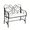 Black, variant on BoldGear 38.7in Cast Iron Outdoor Bench with Cushion, All Weather Resistant Metal Bench with Curved Armrests and Butterfly Pattern Backrest, 1-2 Person Patio Bench for Garden Porch Park Yard,Black