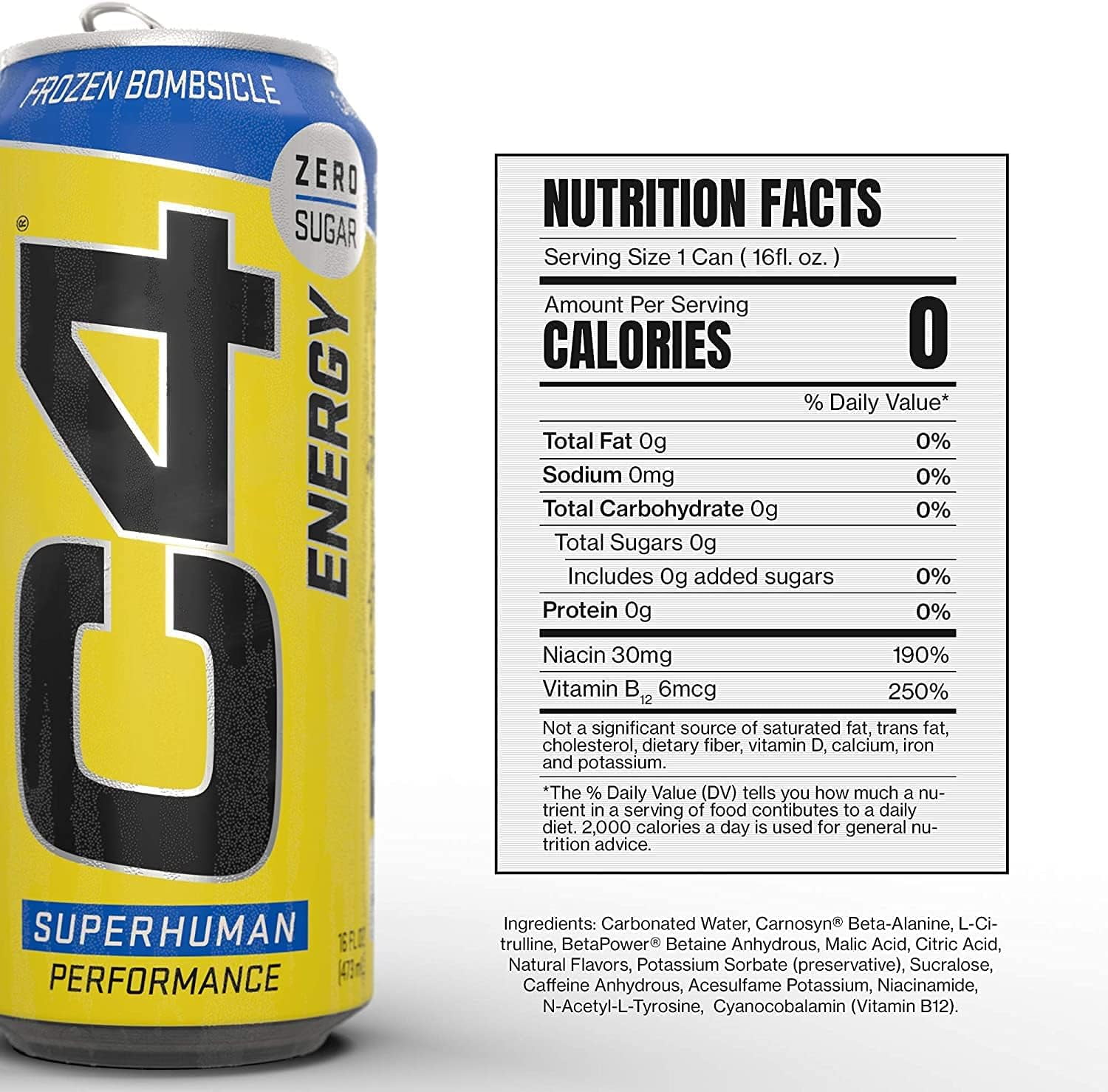 C4 Performance Energy Skittles, 12 Pack of 16oz Cans 