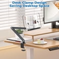 thumbnail image 3 of Desk Clamp Bookshelf for Reading, Ergonomic Design,Adjustable Height to 20 Inch with Swivel Base Cookbook Holder A, 3 of 7