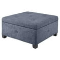 thumbnail image 1 of Madison Park Aspen Solid Wood and Polyester Fabric Ottoman in Blue, 1 of 6