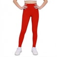 thumbnail image 6 of JTSRKL Girls Athletic Leggings Kids High Waist Lounge Stretch Sports Casual Skinny Pants Dance Workout Running Yoga Pants Red 11-12 Years, 6 of 6
