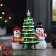 thumbnail image 3 of Mr. Christmas 12-Inch Pre-Lit Nostalgic Ceramic Snowman Tabletop Christmas Tree, 3 of 3