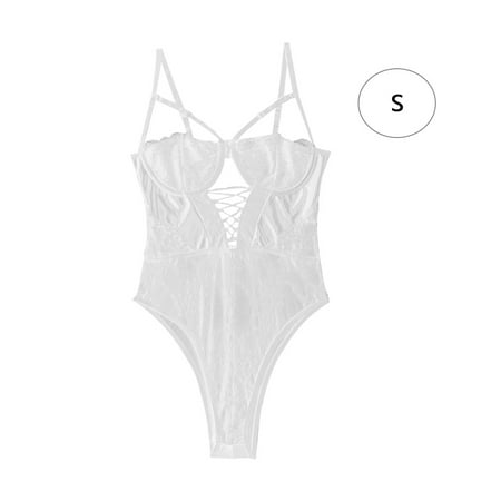 

Women Slim Lingerie Ladies Sexy Sleepwear Lace Bodysuit Strappy