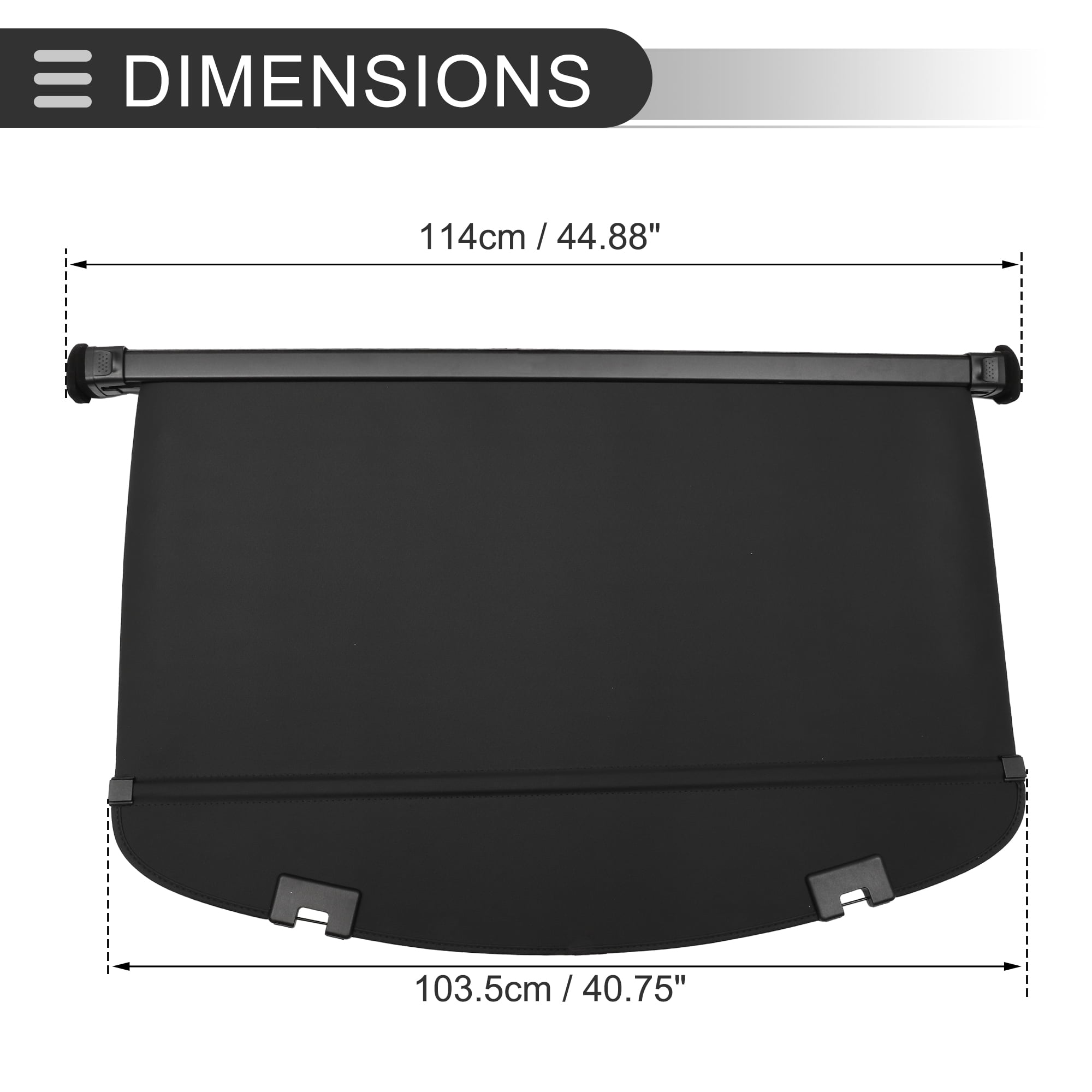 Unique Bargains Retractable Cargo Cover for Mazda Trunk Parcel Security Shield Shade Black
