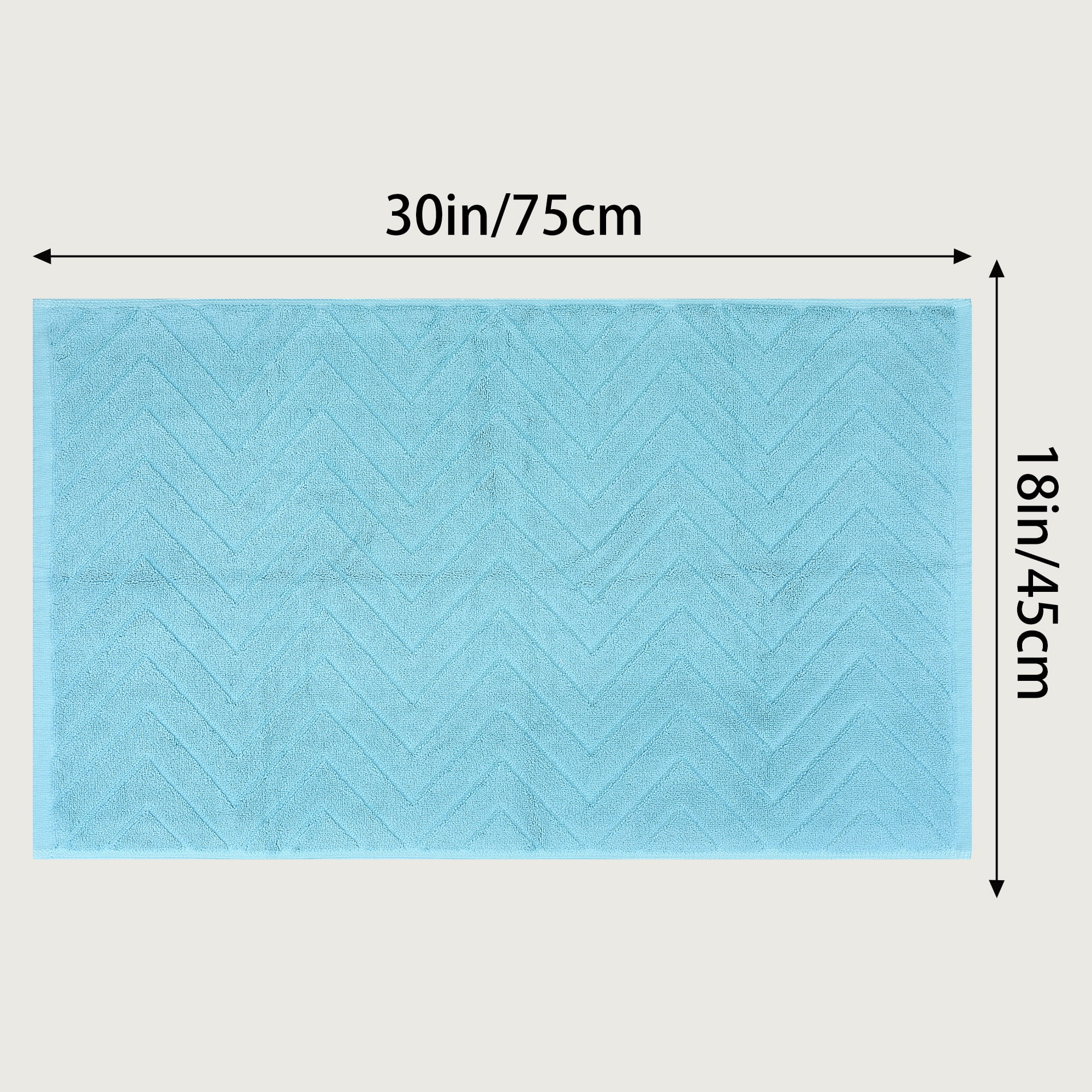Unique Bargains Fade Resistant Cotton Bath Rugs Shower Mat Bathroom Non Slip Blue