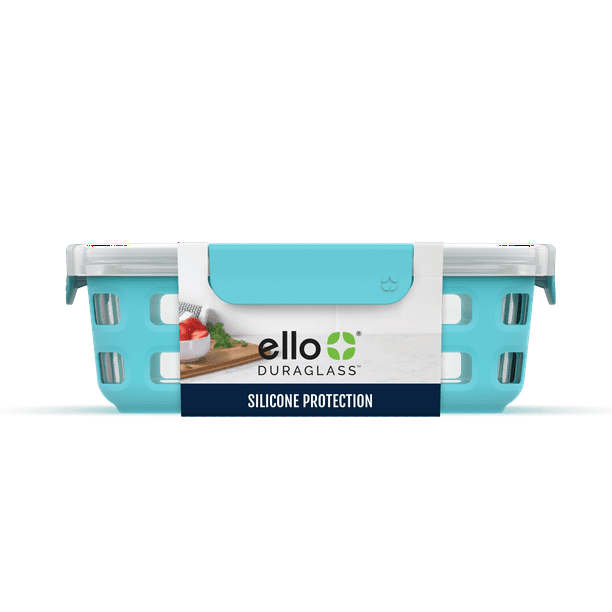 Ello 5 Cup 40 Fluid Ounce Blue Duraglass Glass Food Storage Meal Prep
