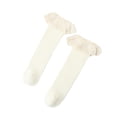 thumbnail image 1 of Kmbangi Girl's Solid Color Middle Tube Scokings with Ruffled Lace Decoraction, 1 of 5