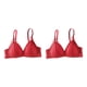 thumbnail image 1 of Minnieouse Sujetador sin aros para mujer, lencería de realce, sujetador de copa de tres esquinas, ropa interior transpirable, Bralette rojo con Rojo S/M 70/75AB 2piezas, 1 of 6