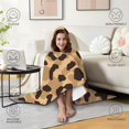 thumbnail image 4 of Wearable Blanket,Beige and Black Leopard Pattern Hooded Wearable Flannel Blanket for Adults & Teens,Winter Poncho Shawl Wrap Cape Cozy Anti-Pill,50"x60", 4 of 5