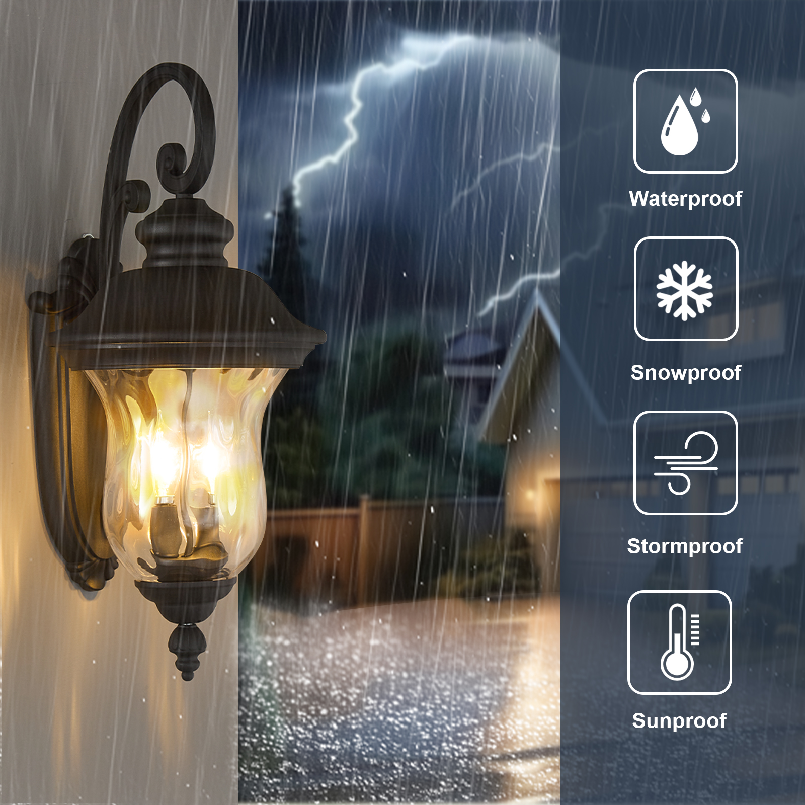 22" Outdoor Waterproof Wall Sconce Lights for House, Doorway (Bulbs Included)