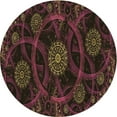 thumbnail image 1 of Ahgly Company Machine Washable Indoor Round Transitional Chocolate Brown Area Rugs, 3' Round, 1 of 7